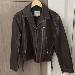 Jason Wu Brown Leather Motorcycle Jacket